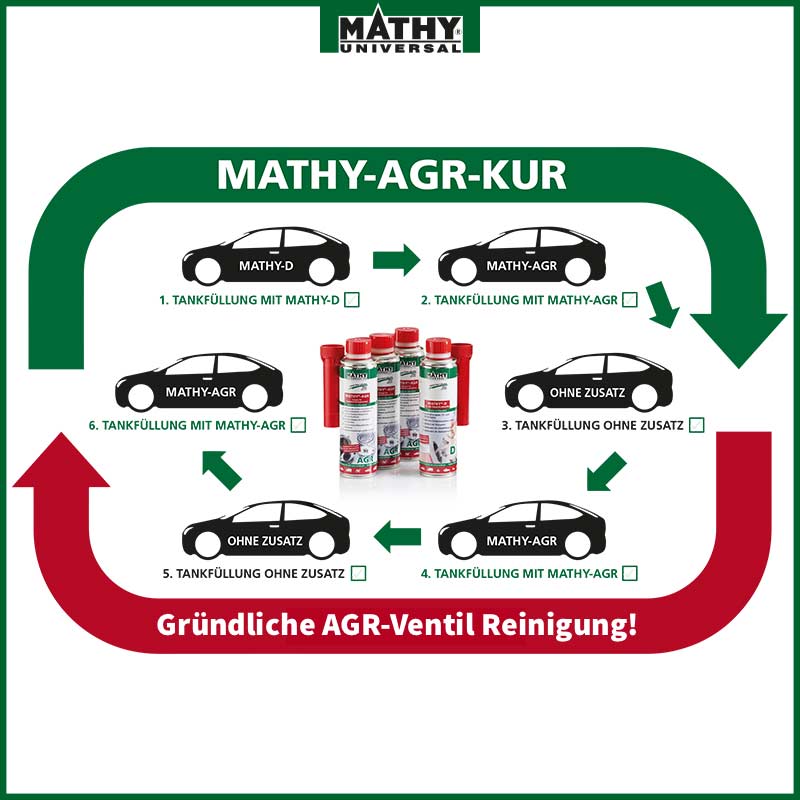 MATHY-AGR Reiniger Diesel - Diesel Systemreiniger für Dieselmotoren mit  Abgasrückführungsventil - AGR-Ventil Reiniger - Diesel Additiv, 12 x 300 ml  : : Auto & Motorrad